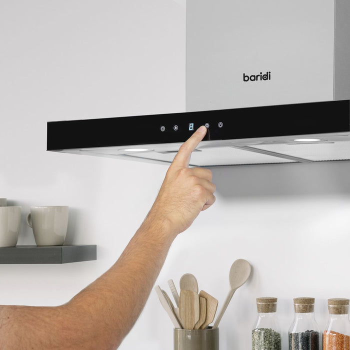 Baridi T-Shape Chimney Cooker Hood with Carbon Filters 60cm - Stainless Steel Baridi - Town Tools 