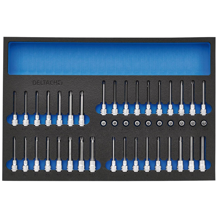 Bunker Resi-Torx, Hexagon, Multi-Tooth/Spline, Ribe Socket Set, 3/8" Sq. Dr. in EVA Foam Inlay Draper - Town Tools