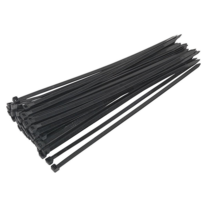 Sealey Cable Tie 350 x 7.6mm Black Pack of 50 CT35076P50 Sealey - Town Tools 