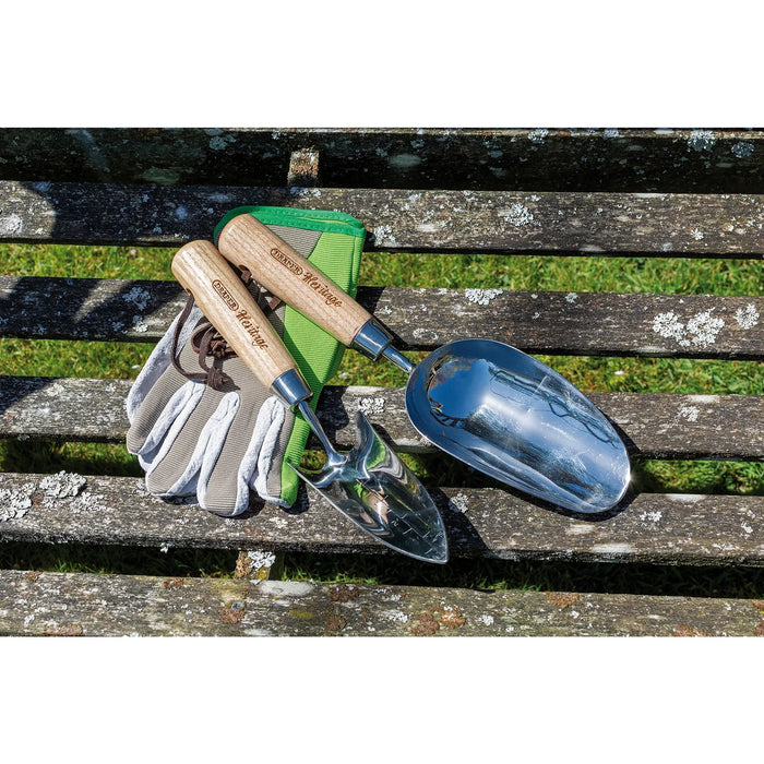 Draper Heritage Stainless Steel Hand Potting Scoop with Ash Handle - DPSG/L
