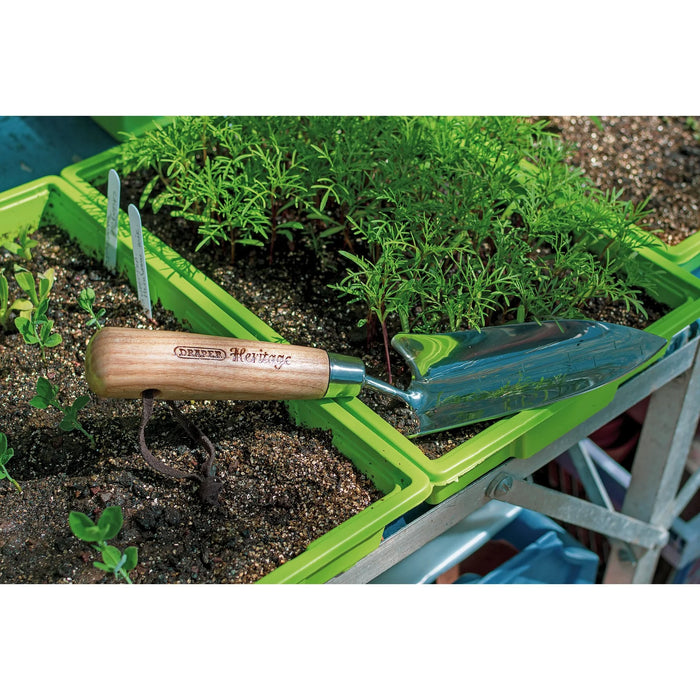 Draper Heritage Stainless Steel Transplanting Trowel with Ash Handle - DGHTTG/L