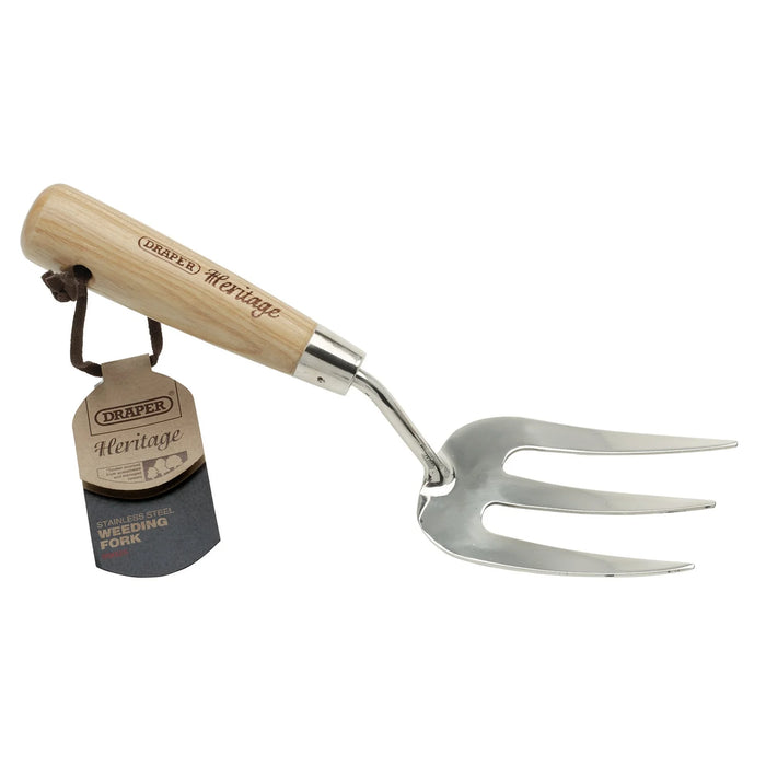 Draper Heritage Stainless Steel Hand Weeding Fork with Ash Handle - DGHFG/L