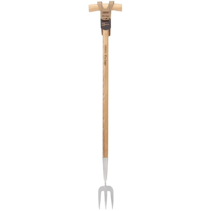 Draper Heritage Stainless Steel Fork With Ash Long Handle - GLTFG/L