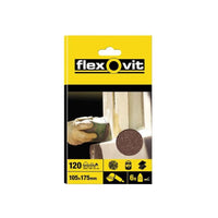 Flexovit Detail Hook & Loop Sanding Sheets 105x175mm Fine 120G (Pack 6)