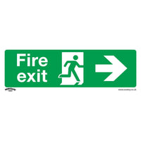 Sealey Safe Conditions Safety Sign Fire Exit (Right) Rigid Plastic SS24P1