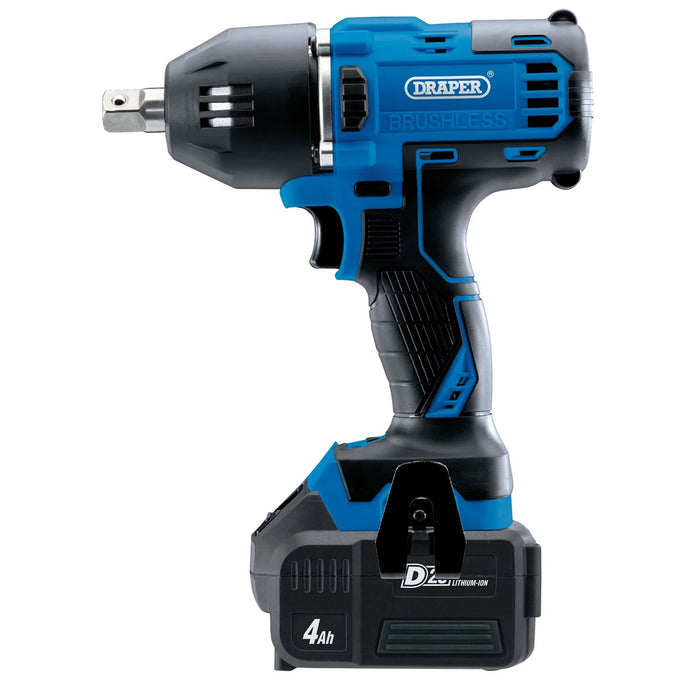 D20 20V Brushless Mid-Torque Impact Wrench, 1/2" Sq. Dr., 400Nm, 2 x 4.0Ah
