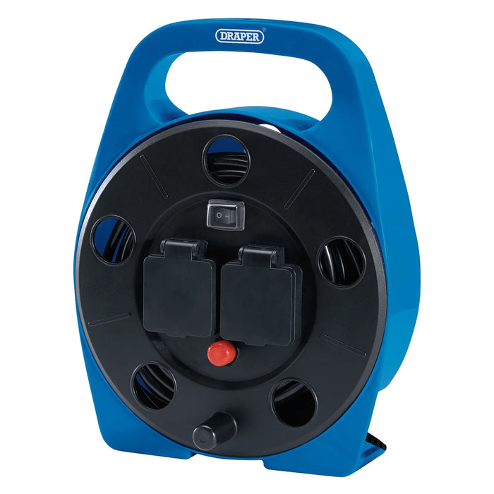 Draper 230V 2-Way Cable Reel with LED Work Light, 10m - DCR10/LED