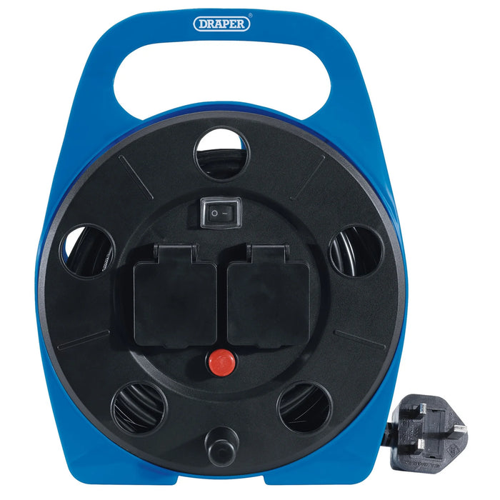 Draper 230V 2-Way Cable Reel with LED Work Light, 10m - DCR10/LED