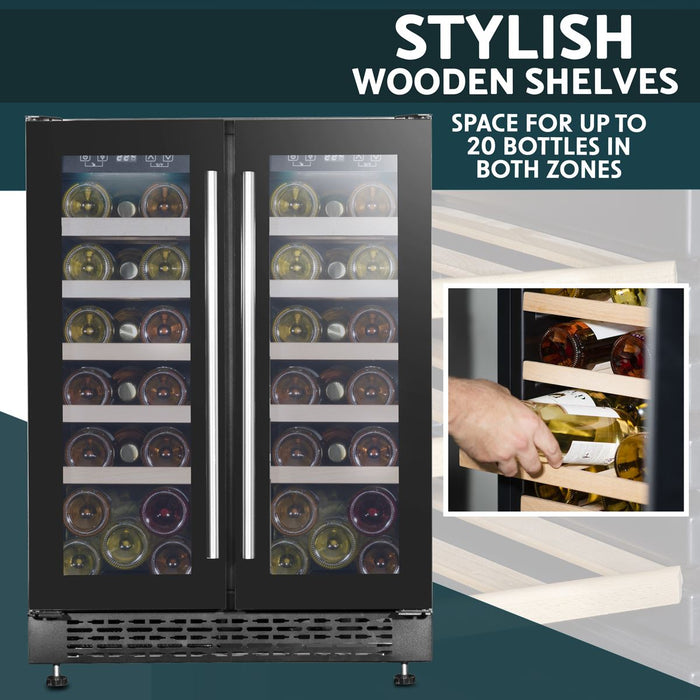 Baridi 40 Bottle/120 Can Freestanding Dual Zone Wine Fridge & Cooler 60cm Baridi - Town Tools 