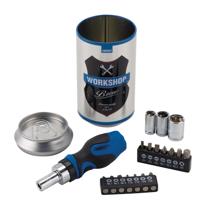 Draper Stubby Ratchet Screwdriver and Bit Set, Special Edition