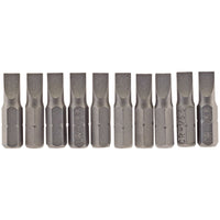Draper Plain Slot Insert Bit, 5.5mm, 1/4" Hex, 25mm Long (Pack of 10) 64028