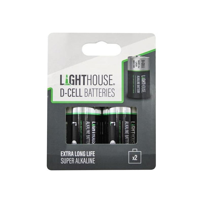 Lighthouse D LR20 Alkaline Batteries 14800 mAh (Pack 2) Lighthouse - Town Tools