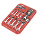 Sealey Combination Ratchet Spanner Set 10pc Stubby Metric AK6396 Sealey - Town Tools 