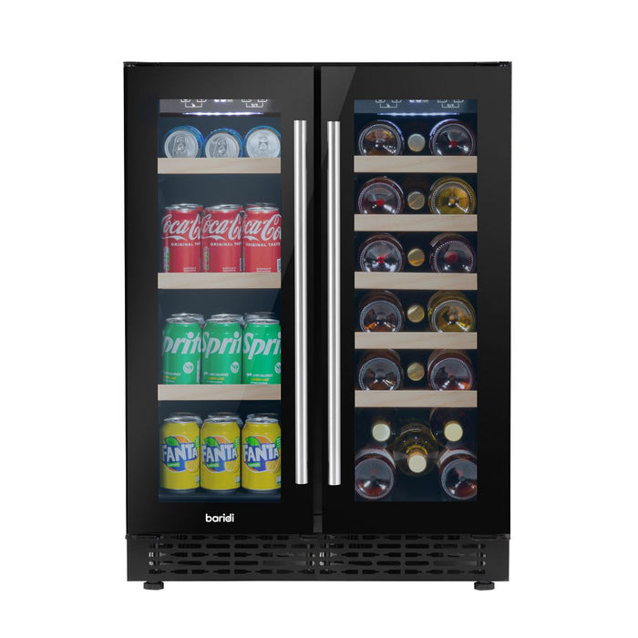 Baridi 40 Bottle/120 Can Freestanding Dual Zone Wine Fridge & Cooler 60cm Baridi - Town Tools 