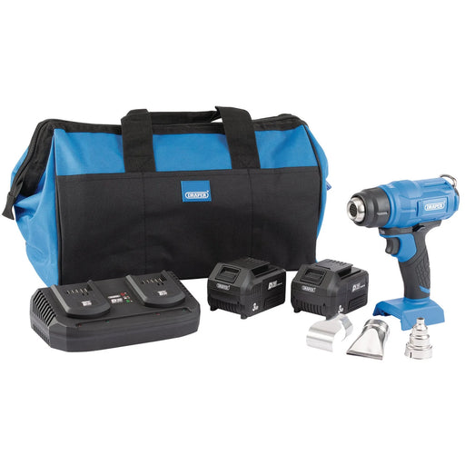 D20 20V Heat Gun, 2 x 3.0 Ah Batteries, 1 x Twin Charger, 1 x Bag - PTKD20K10