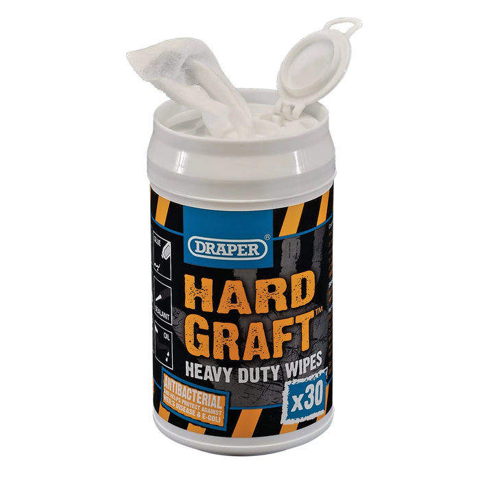 Draper Hard Graft Wipes (Tub of 30) - HGW-BC