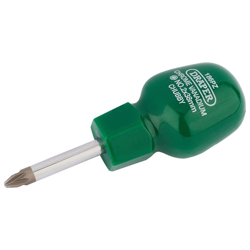 Draper PZ Type Cabinet Pattern Chubby Screwdriver, No.2 x 38mm (Sold Loose) Draper - Town Tools 