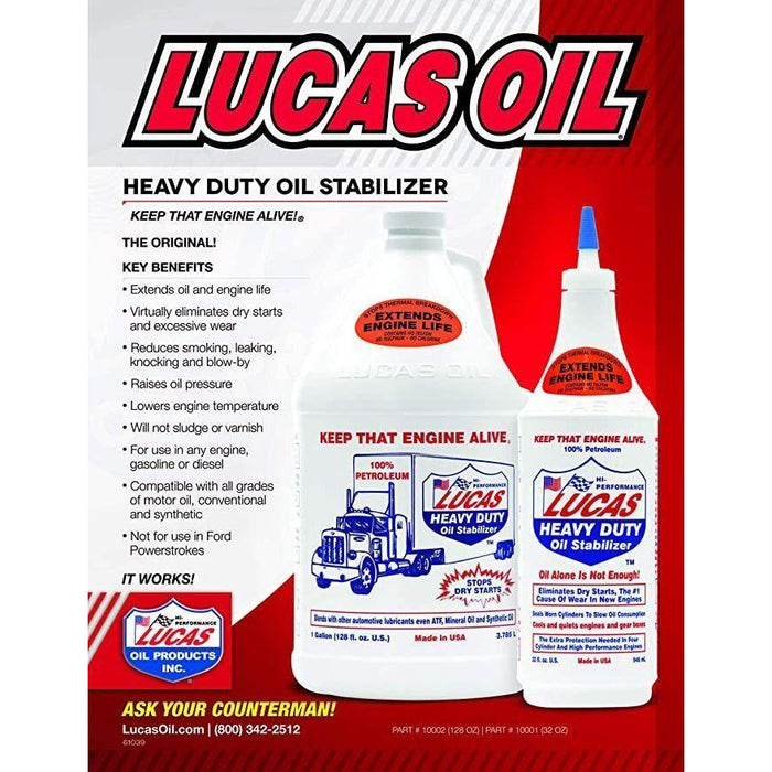 Lucas Heavy Duty Oil Stabilizer Oil Treatment New 1 gallon LUCAS 10002 Lucas Oil Oil - Town Tools 