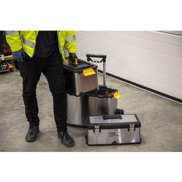 Sealey Mobile Stainless Steel/Composite Toolbox 3 Compartment AP855 Sealey - Town Tools 