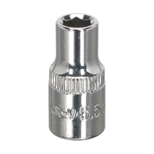 Sealey WallDrive Socket 5.5mm 1/4"Sq Drive Fully Polished SP14055 Sealey - Town Tools 