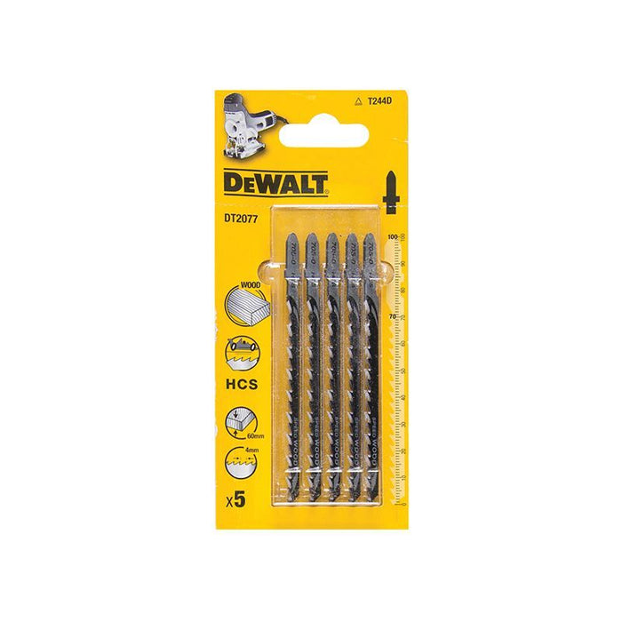 Dewalt Power Tools HCS Wood Jigsaw Blades Pack of 5 T244D DeWALT Power Tools - Town Tools