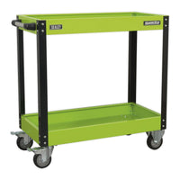 Sealey Workshop Trolley 2-Level Heavy-Duty Hi-Vis Green CX109HV