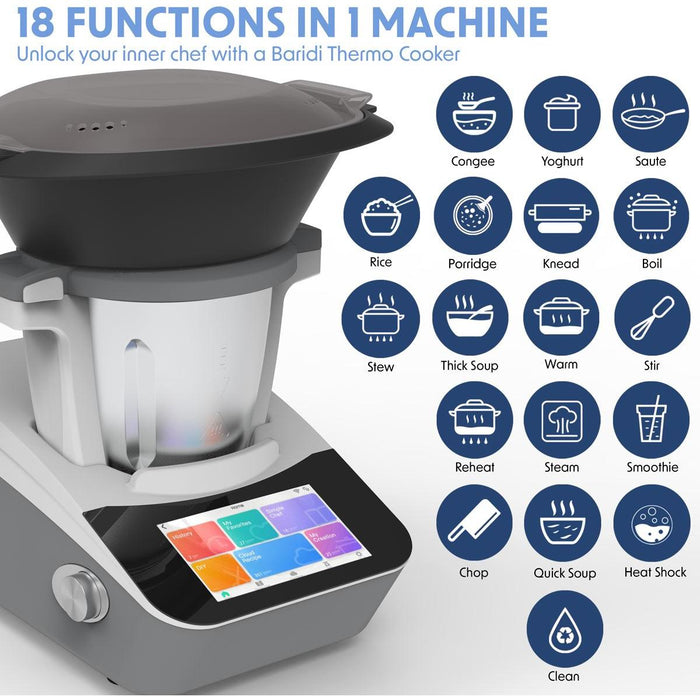Baridi 18-Function Smart Thermo-Cooker with 7" Touchscreen & App-Guided Recipes Baridi - Town Tools