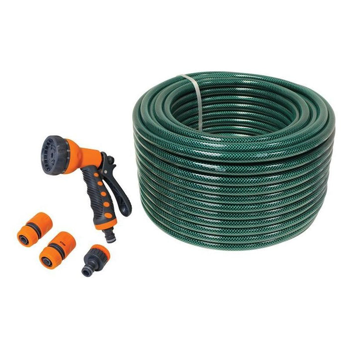 Faithfull PVC Garden Hose 50m with Fittings & Spray Gun Faithfull - Town Tools