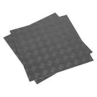 Sealey Vinyl Floor Tile with Peel & Stick Backing Silver Treadplate Pack of 16