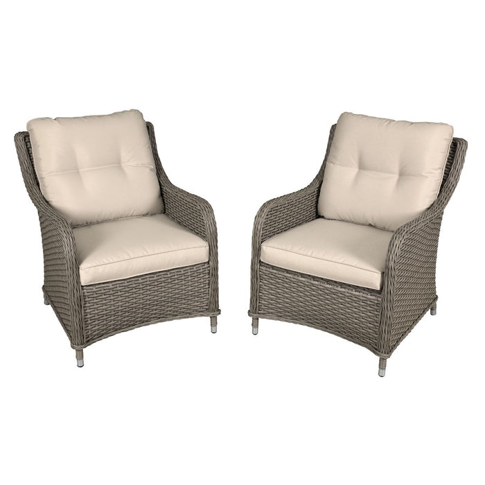 Dellonda Chester Rattan Wicker Outdoor Armchairs 2pc DG69