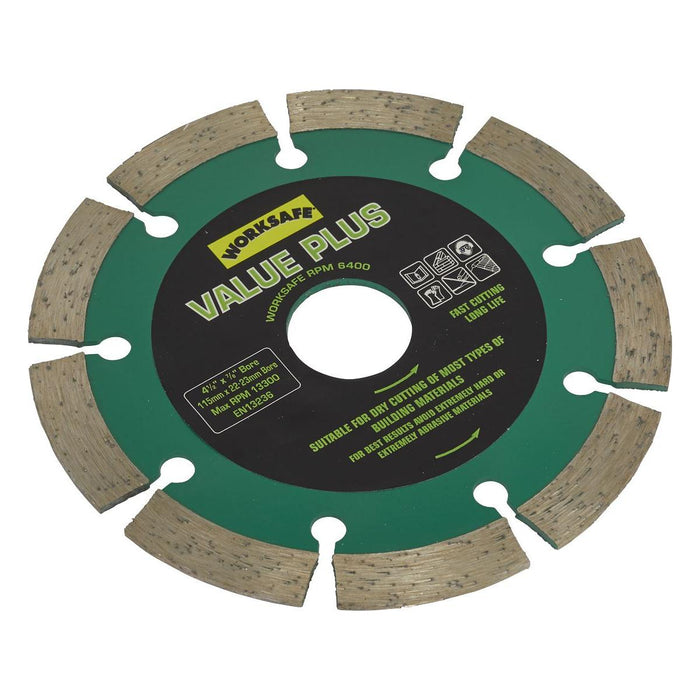 Sealey Value Plus Diamond Blade115 x 22mm WDVP115