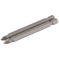 Draper PZ Type Insert Bit, 1/4" Hex, 75mm Long, No.1 (Pack of 2) 64311