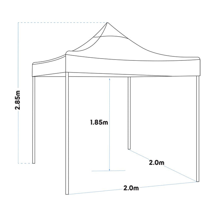 Dellonda 2x2m Pop-Up Gazebo Heavy Duty  Carry Bag Rope Stakes & Weight Grey