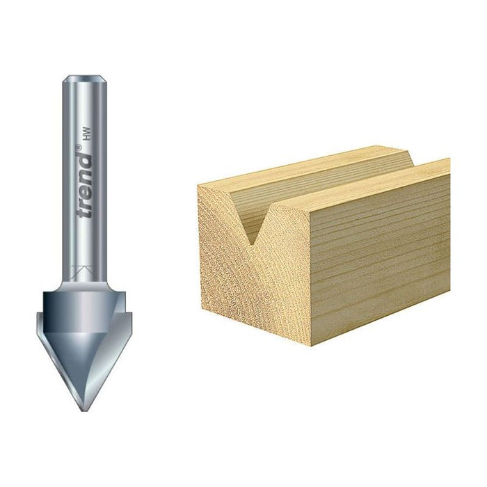 Trend 11/5 x 1/4 TCT V-Groove Cutter 60° 10.3 x 12.7mm Trend - Town Tools