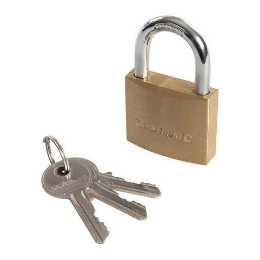 Silverline Brass Padlock 40mm Silverline - Town Tools 