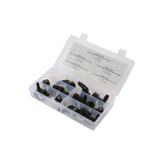 Connect Assorted 90 Angled Fuel Line Quick Connectors 15pc 34030 Tool Connection - Town Tools 