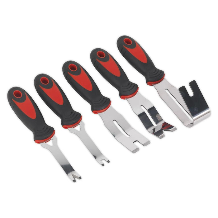 Sealey Door Panel & Trim Clip Removal Tool Set 5pc RT006 Sealey - Town Tools 