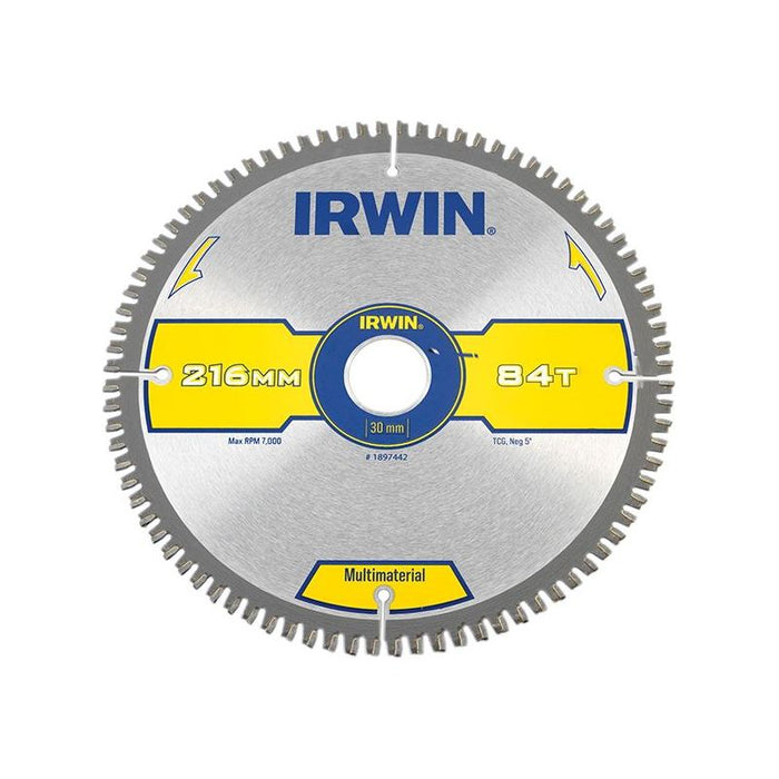 Irwin® Multi Material Circular Saw Blade 216 x 30mm x 84T TCG IRWIN® - Town Tools