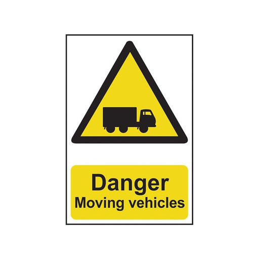 Scan Danger Moving Vehicles - PVC Sign 400 x 600mm Scan - Town Tools