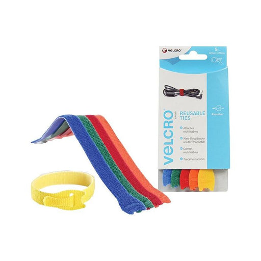 Velcro® Brand VELCRO® Brand ONE-WRAP® Reusable Ties (5) 12mm x 20cm Multi-Colour VELCRO® Brand - Town Tools