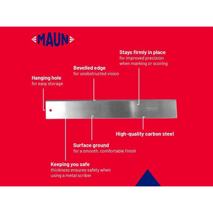 Maun Steel Straight Edge Imperial 24in Maun - Town Tools