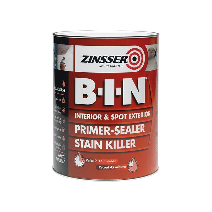 Zinsser B.I.N® Primer, Sealer & Stain Killer Paint White 500ml Zinsser - Town Tools