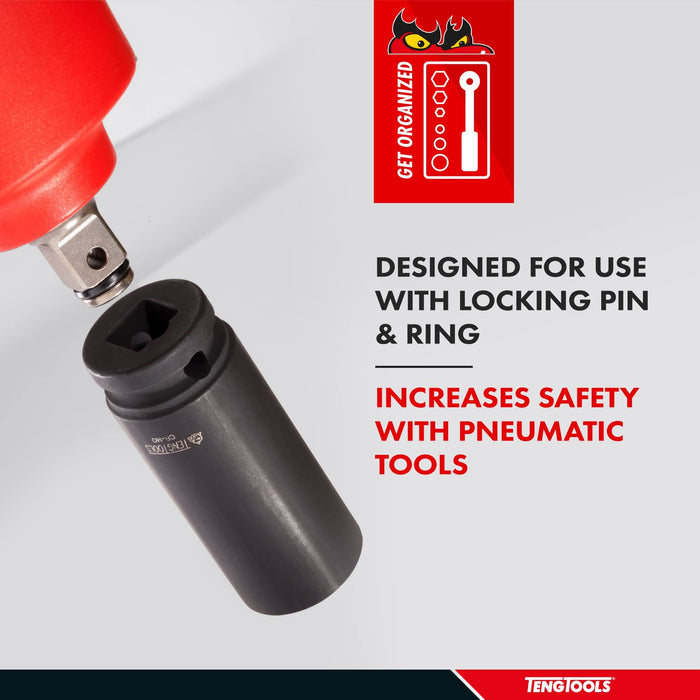 Teng Tools 1/2" Deep Impact Socket DIN Metric 22mm Teng Tools - Town Tools 