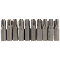 Draper PZ Type Insert Bit, 1/4" Hex, 25mm Long, No.3 (Pack of 10) 64057