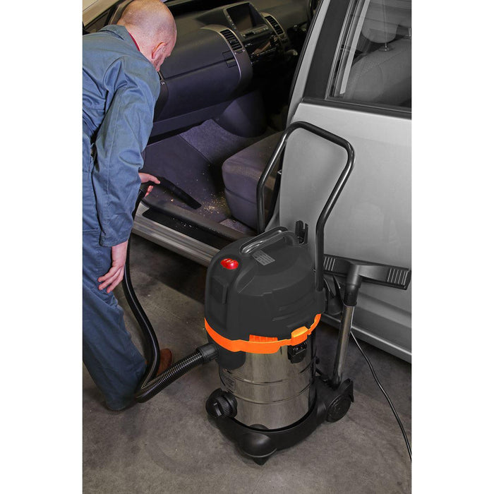 Sealey Vacuum Cleaner Cyclone Wet & Dry 30L Double Stage 1200W/230V PC300BL Sealey - Town Tools 