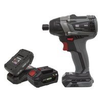 Sealey Brushless Impact Driver Kit 1/4"Hex 20V SV20 Series 2 Batteries