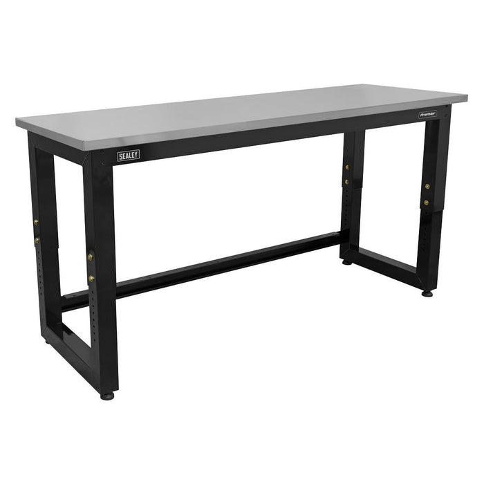 Sealey Steel Adjustable Workbench with Stainless Steel Worktop 1830mm Heavy-Duty Sealey - Town Tools 