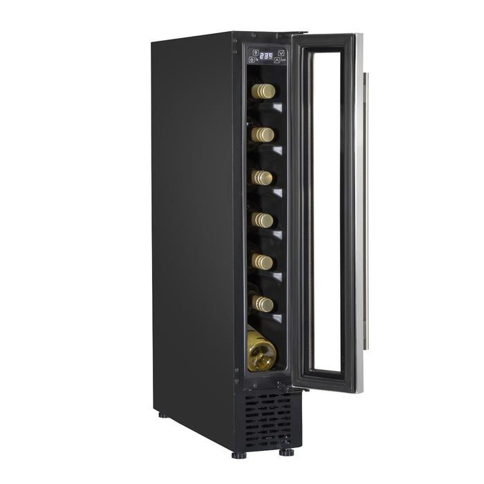 Baridi Extra-Slim 7 Bottle Wine Fridge & Cooler 15cm - Stainless Steel