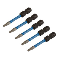 Draper Expert TX-STAR Impact Screwdriver Bits, T10 x 50mm, 1/4" Hex (Pack of 5)