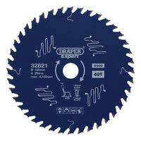 Draper Expert TCT Circular Saw Blade for Wood with PTFE Coating, 165 x 20mm, 40T